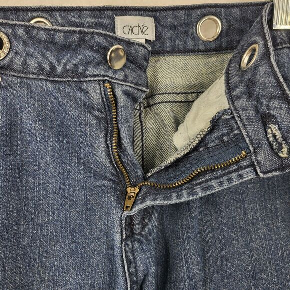 CACHE womens 4 medium wash denim cropped pants - Picture 4 of 6